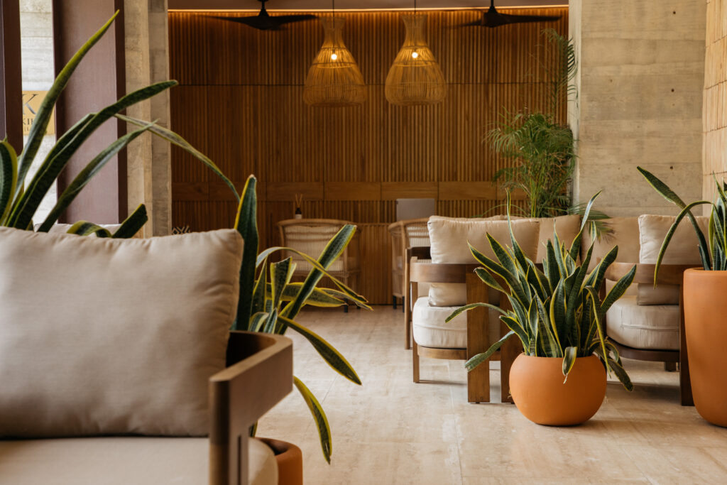Natural interior details at WEYkiki boutique hotel